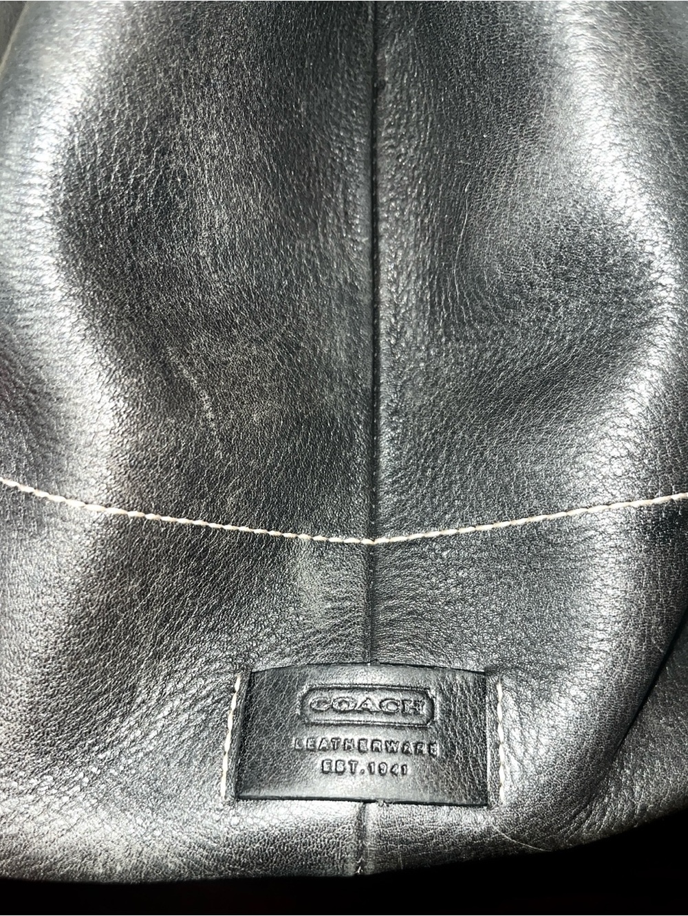 Coach Vintage Hampton Black Leather Tote Bag G2J-7757 - Picture 7 of 9